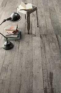 Piastrella di fondo, Effetto legno, Colore grigio, Gres porcellanato non smaltato, 15x120 cm, Superficie opaca